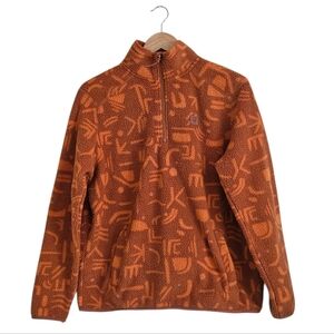 Billabong Boundary Mock 3 Half Zip Fleece Pullover, Adobe Aztec Print Size M